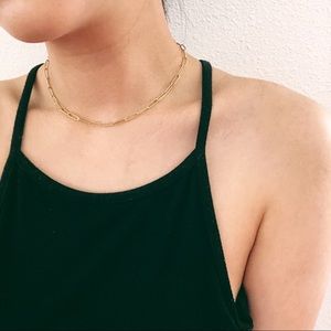 Gold vermeil thin link chain choker